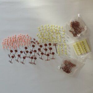 Large Lot of HO Scale Railway Scenery Figures Signs Telephone Poles